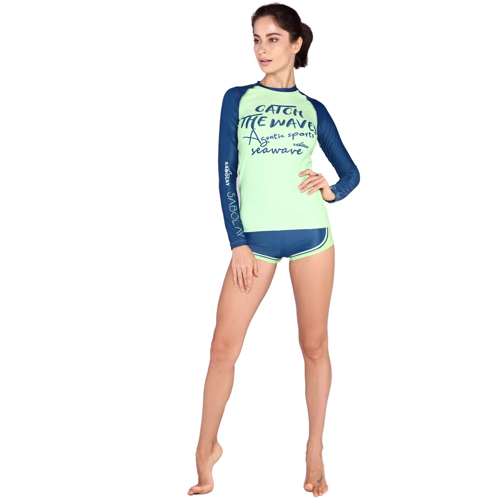 SABOLAY Women Sunscreen Long Sleeve Surf Diving tight quick dry shirt Rashguards Short Pants Rash Guard Swimming Shirt Swimsuit
SABOLAY Women Sunscreen Long Sleeve Surf Diving tight quick dry shirt Rashguards Short Pants Rash Guard Swimming Shirt Swimsuit