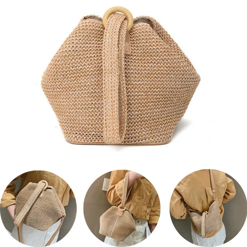 NoEnName Women Strand Stroh gewebt Taschen Sommer Rattan Korb Umhängetasche Runde Handtasche Wicker Weave Handbag Crossbody Bags
NoEnName Women Strand Stroh gewebt Taschen Sommer Rattan Korb Umhängetasche Runde Handtasche Wicker Weave Handbag Crossbody Bags