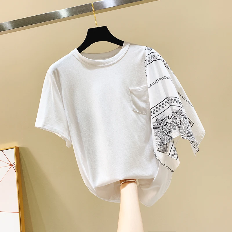 2019 Fashion New Summer Women's Single-sided Printed T-shirt with Lotus Leaf-side Round-collar Short-sleeved T-shirts Tees
2019 Fashion New Summer Women's Single-sided Printed T-shirt with Lotus Leaf-side Round-collar Short-sleeved T-shirts Tees