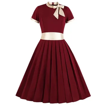 S-4XL Plus Size Vintage Elegant Office Lady Women Dresses Short Sleeves Bow Collar Falbala Girls Sexy Female Retro Party Dress
S-4XL Plus Size Vintage Elegant Office Lady Women Dresses Short Sleeves Bow Collar Falbala Girls Sexy Female Retro Party Dress