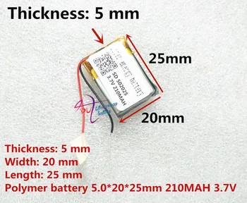 Free shipping 3.7V lithium polymer battery 052025 502025 210mah MP3 MP4 MP5 GPS Bluetooth headset battery rechargeable batteries
Free shipping 3.7V lithium polymer battery 052025 502025 210mah MP3 MP4 MP5 GPS Bluetooth headset battery rechargeable batteries