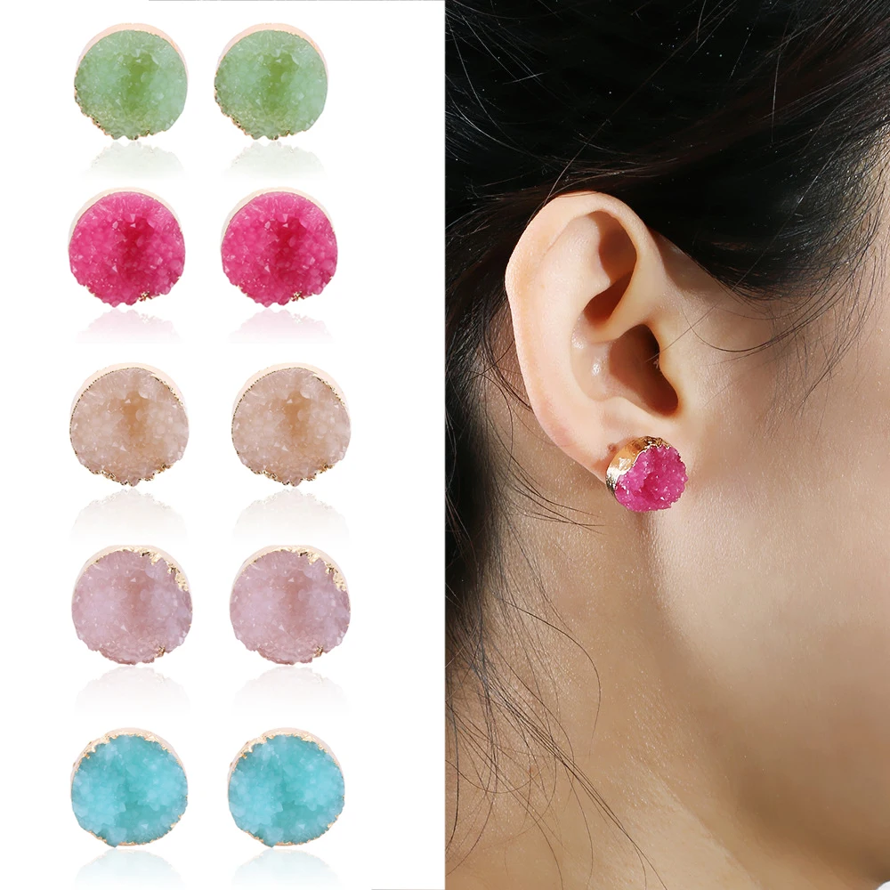 1Pair Unique Raw Crystal Quartz Druzy Drop Earrings Natural Resin Stone Round Multi Color Natural Stone Jewelry
1Pair Unique Raw Crystal Quartz Druzy Drop Earrings Natural Resin Stone Round Multi Color Natural Stone Jewelry