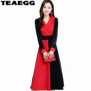 TEAEGG Black Red Womens Dress Plus Size 4XL 5XL Elegant New Slim Long Sleeve Party Dresses V-neck Femme Clothes 2020 B14
TEAEGG Black Red Womens Dress Plus Size 4XL 5XL Elegant New Slim Long Sleeve Party Dresses V-neck Femme Clothes 2020 B14