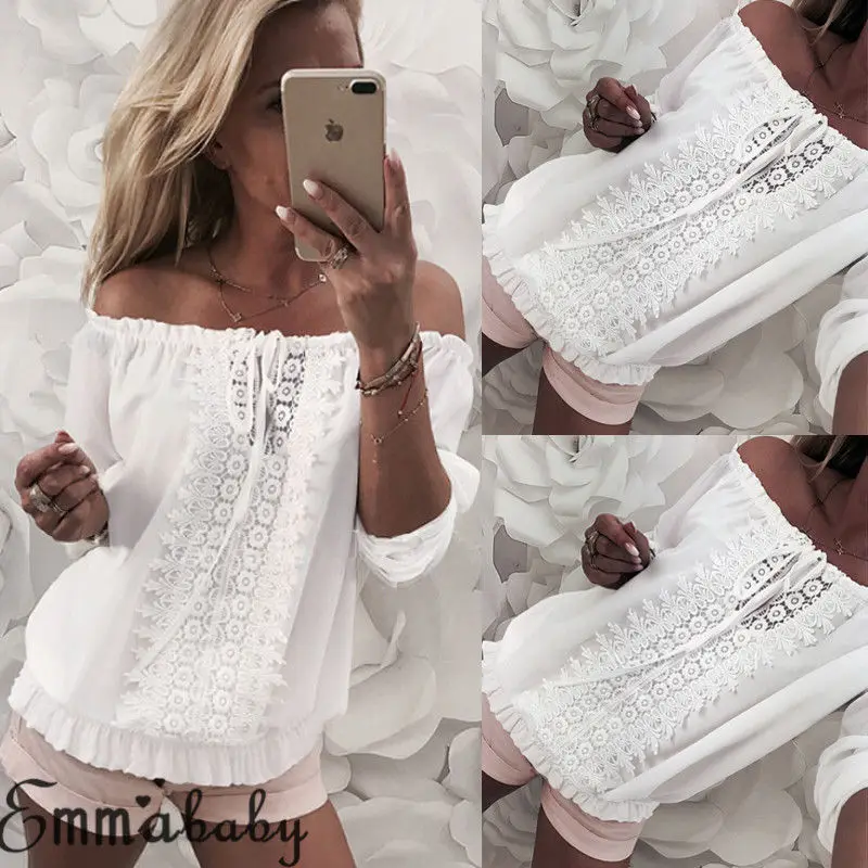 2018 Hot Fashion Autumn Off Shoulder Shirt Women Summer Long Sleeve Pullover Top Ladies Casual Loose Shirt Blouse
2018 Hot Fashion Autumn Off Shoulder Shirt Women Summer Long Sleeve Pullover Top Ladies Casual Loose Shirt Blouse