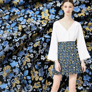 HLQON new arrival gold line yarn dyed brocade jacquard light blue fabric for dress women clothing tissue patchwork 145cm width
HLQON new arrival gold line yarn dyed brocade jacquard light blue fabric for dress women clothing tissue patchwork 145cm width