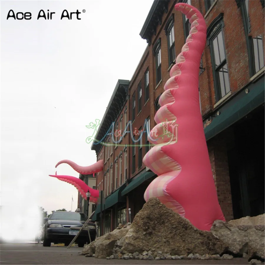 Pink and white stripe inflatable Octopus legs/tentacles model sticking out of the window for art and event decoration
Pink and white stripe inflatable Octopus legs/tentacles model sticking out of the window for art and event decoration