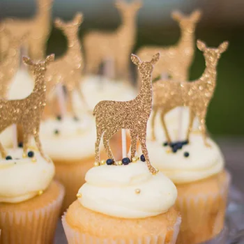 6pcs Gold Glitter Sika Deer Cake Topper Birthday Decor Gold/Silver Cupcake Toppers Princess Crown Cake Toppers Baby Shower Kids
6pcs Gold Glitter Sika Deer Cake Topper Birthday Decor Gold/Silver Cupcake Toppers Princess Crown Cake Toppers Baby Shower Kids