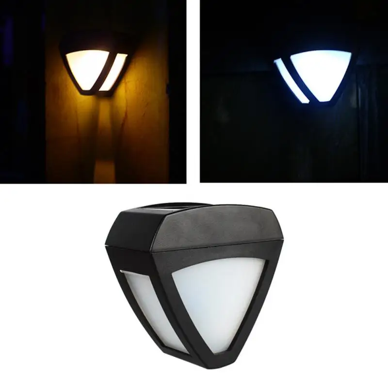 White and Warm White IP44 Waterproof Energy Saving Triangle Wall Light Garden Decoration Lamp