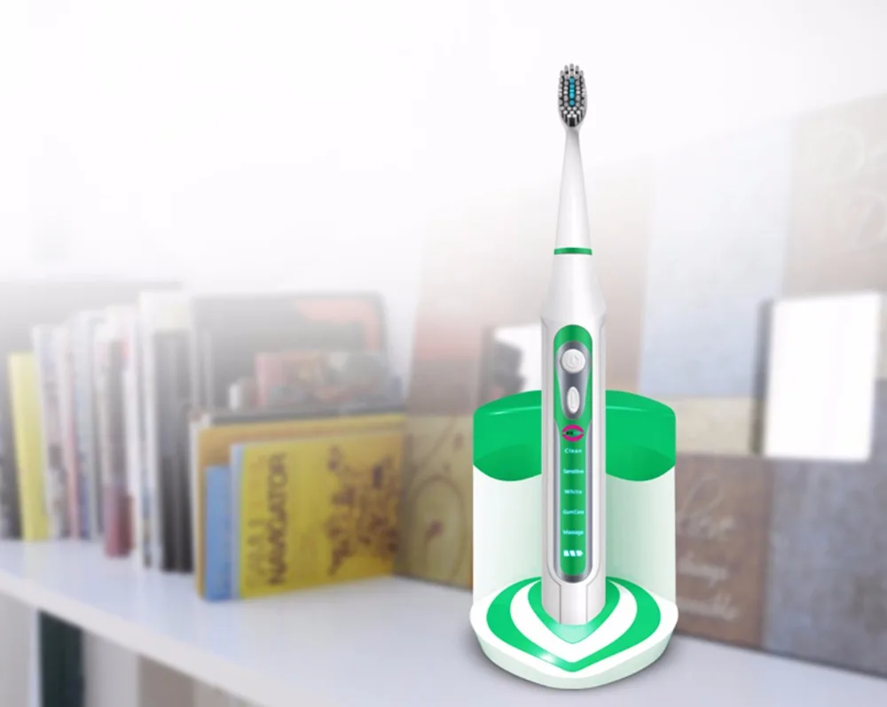 IP7X Electronic Toothbrush Li-ion Inductive Charing with Build-in UV Sanitizer and Depont Bristle Metal Motor 41000-48000 rpn
IP7X Electronic Toothbrush Li-ion Inductive Charing with Build-in UV Sanitizer and Depont Bristle Metal Motor 41000-48000 rpn