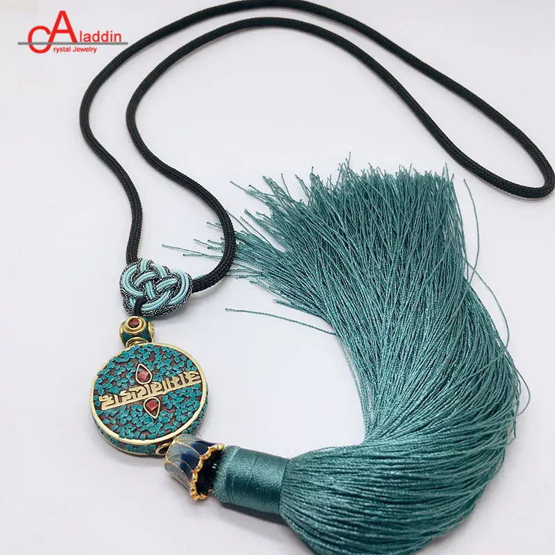 Aladdin New Arrival Handmade Tassel Necklaces Ethnic Nepal Metal Bead Pendant Collarbone Chain Original Design Cloisonne fitting
Aladdin New Arrival Handmade Tassel Necklaces Ethnic Nepal Metal Bead Pendant Collarbone Chain Original Design Cloisonne fitting