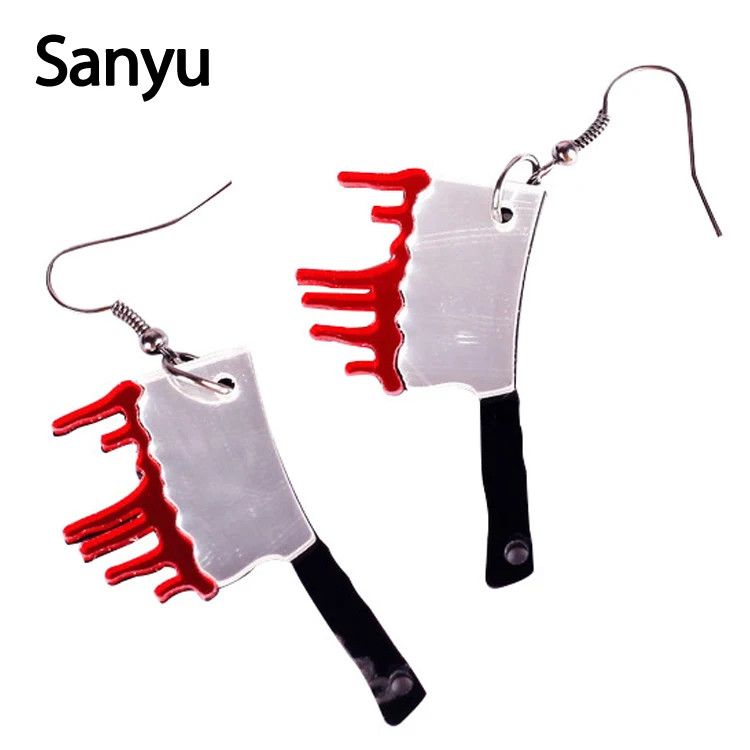 Halloween Personalized Cosplay Knife Acrylic Drop Earrings Exaggerated Funny Acrylic Earrings for Women Cool Jewelry Accessaries
Halloween Personalized Cosplay Knife Acrylic Drop Earrings Exaggerated Funny Acrylic Earrings for Women Cool Jewelry Accessaries