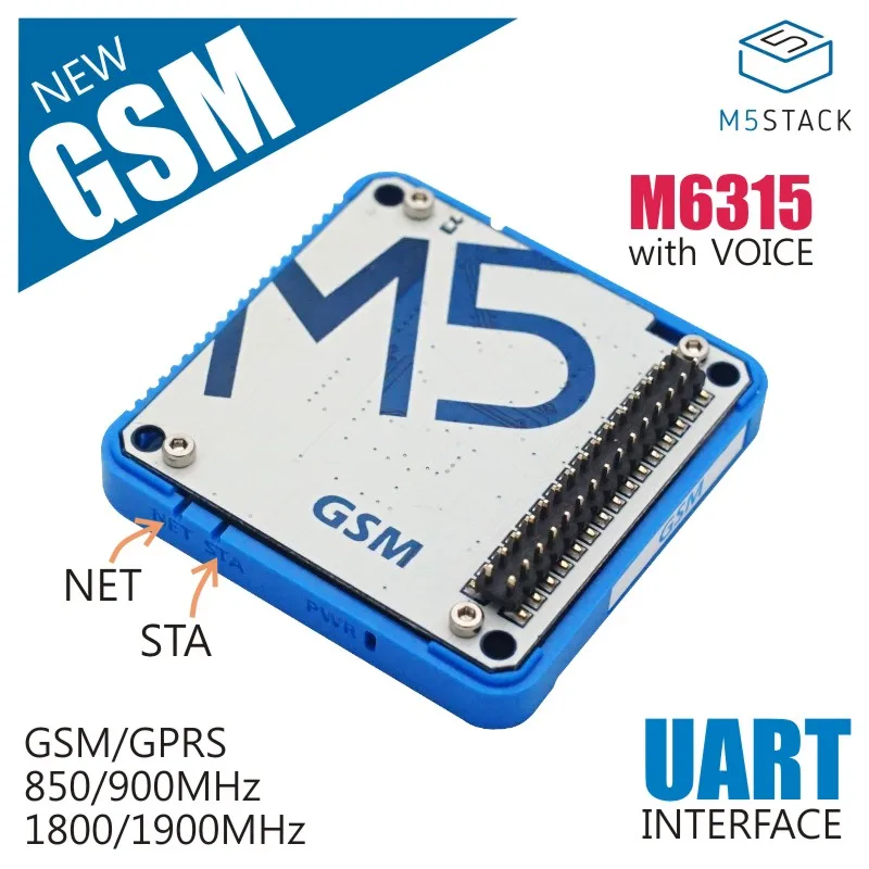 M5Stack Official GSM Module Industrial Wireless Communication Module GSM/GPRS Module M6315
M5Stack Official GSM Module Industrial Wireless Communication Module GSM/GPRS Module M6315