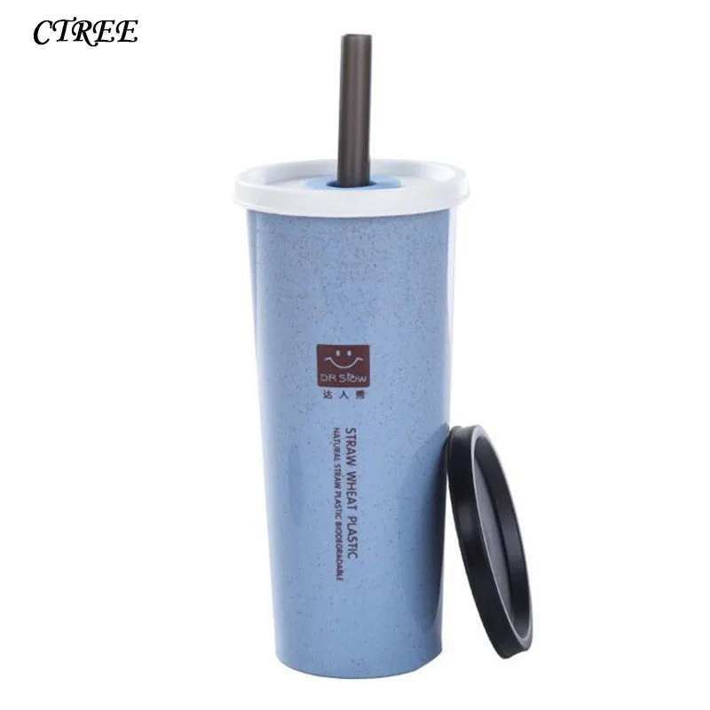 CTREE 470ml Water Cup With Bouble Lid Straw Cola Coffee Cup Wheat Straw Plastic Healthy Drink Multi-Functional Water Bottle C177
CTREE 470ml Water Cup With Bouble Lid Straw Cola Coffee Cup Wheat Straw Plastic Healthy Drink Multi-Functional Water Bottle C177