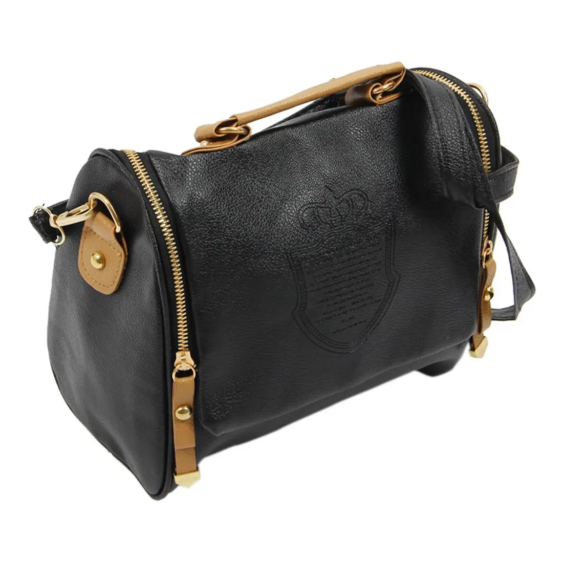Fashion Women Handbag Vintage Stamping Shield Camera Satchel Shouder Bags Black