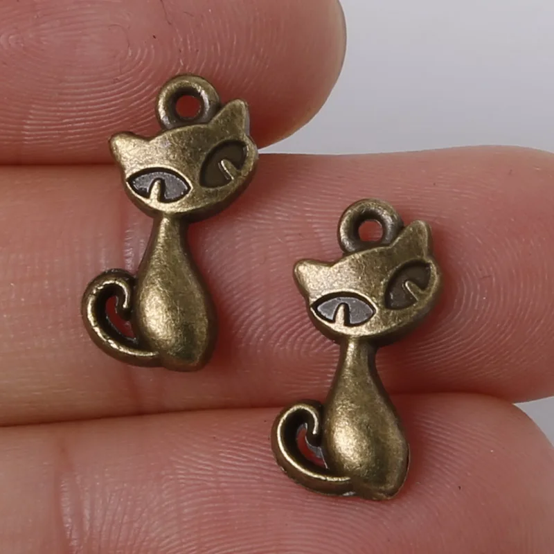 Hot Selling 17*8mm 13pcs/lot Zinc Alloy Charms Antique Bronze Plated Cat Charms Pendants Metal Jewelry Findings Fit DIY
Hot Selling 17*8mm 13pcs/lot Zinc Alloy Charms Antique Bronze Plated Cat Charms Pendants Metal Jewelry Findings Fit DIY