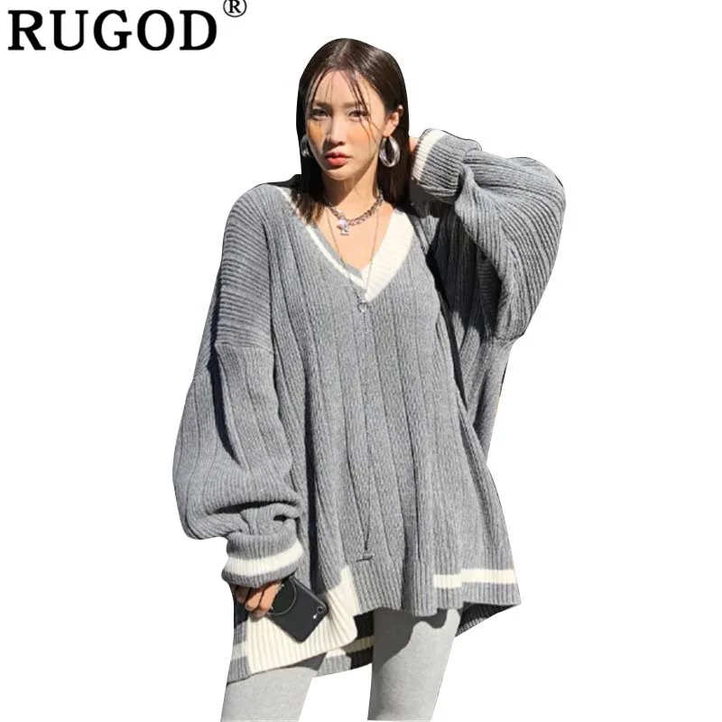 RUGOD Vintage Fashion Women Loose Sweater Solid V-Neck Casual Women Pullovers Plus Size Knitted Winter Clothes pull femme hiver
RUGOD Vintage Fashion Women Loose Sweater Solid V-Neck Casual Women Pullovers Plus Size Knitted Winter Clothes pull femme hiver