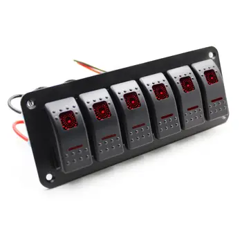 SHGO-6 Gang 2LED Light Rocker Switch Panel Circuit Breaker 12V-24V Boat Marine W
SHGO-6 Gang 2LED Light Rocker Switch Panel Circuit Breaker 12V-24V Boat Marine W