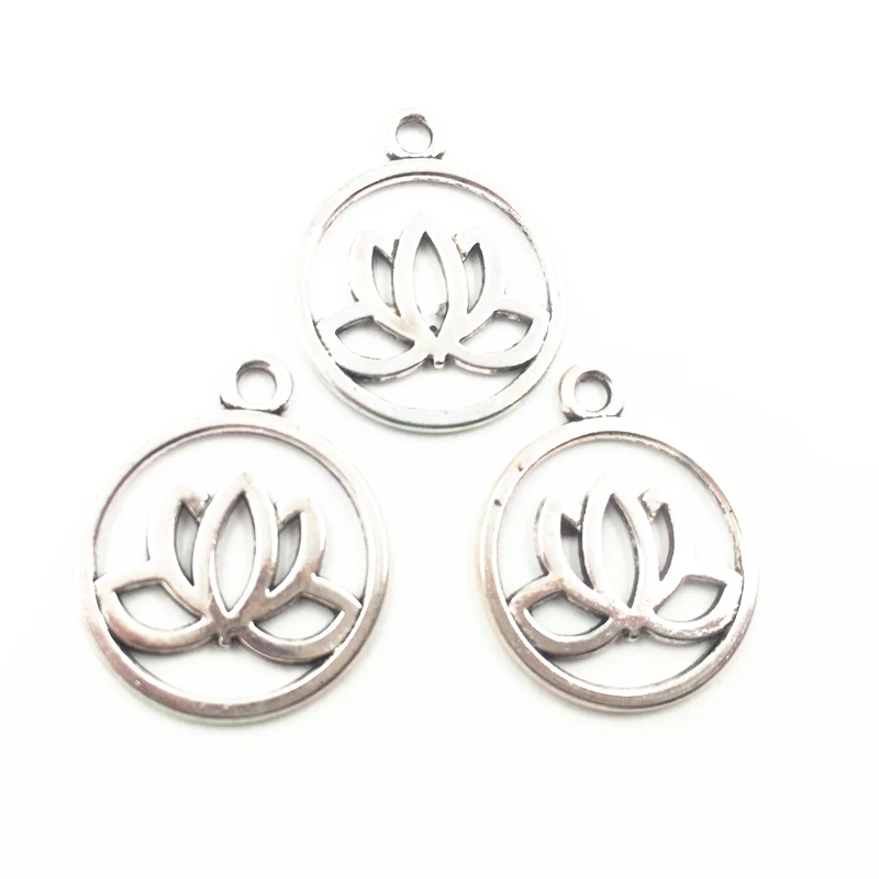 20Pcs Silver Tone Pendants Round Lotus Flower Plant Metal Craft Fashion Jewelry DIY Findings Charms 24mm
20Pcs Silver Tone Pendants Round Lotus Flower Plant Metal Craft Fashion Jewelry DIY Findings Charms 24mm