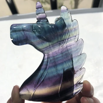 Natural Colourful Fluorite Quartz Carving Craft Polished Small Crystal Carved Unicorn Statues for Sale JT
Natural Colourful Fluorite Quartz Carving Craft Polished Small Crystal Carved Unicorn Statues for Sale JT