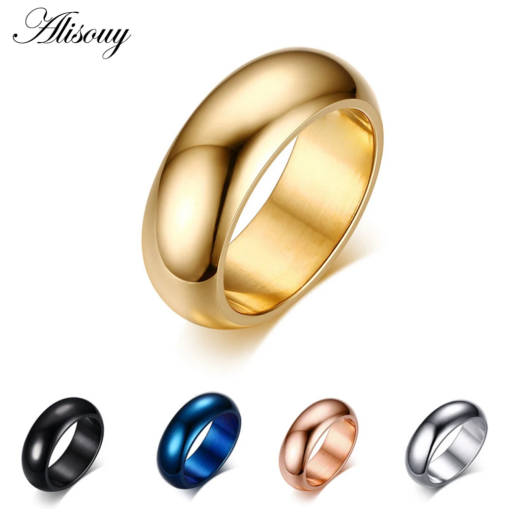 Alisouy High Quality Size 6-13 Solid Stainless Steel Smooth Ring Black/Blue/Gold/Champange Wedding Band Men's Jewelry
Alisouy High Quality Size 6-13 Solid Stainless Steel Smooth Ring Black/Blue/Gold/Champange Wedding Band Men's Jewelry
