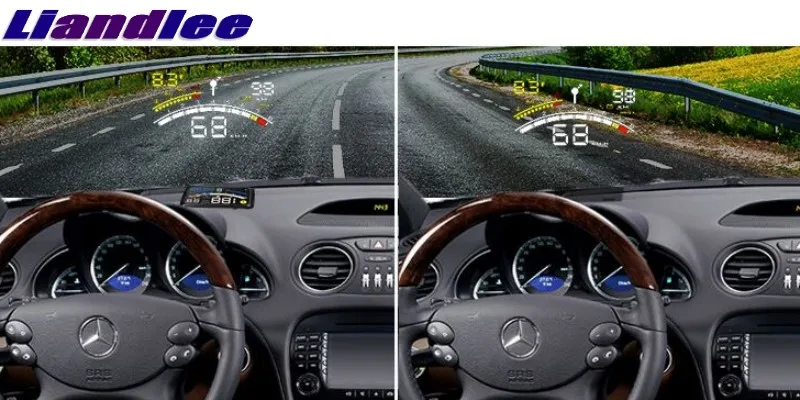 Liandlee HUD For Cadillac ATS BLS CTS CT6 DTS ELR STS SLS XLR XTS Speedometer OBD2 Head Up Display Big Monitor Racing HUD VS