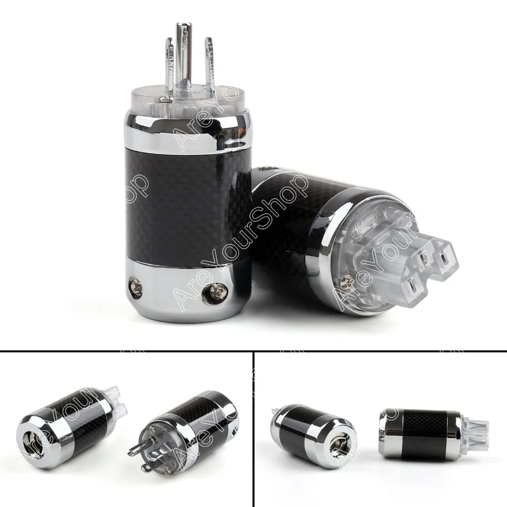 Areyourshop Sale 1 Set Copper Rhodium Plated US AC Power Plug Carbon Fiber Connector Adapter High Quality Mini Jackplug
Areyourshop Sale 1 Set Copper Rhodium Plated US AC Power Plug Carbon Fiber Connector Adapter High Quality Mini Jackplug