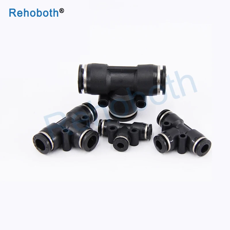 Black 3 Way T shaped Tee Pneumatic Fittings PE 4mm to 16mm OD Hose Tube Push In Air Gas Fitting Quick Connector Adapters
Black 3 Way T shaped Tee Pneumatic Fittings PE 4mm to 16mm OD Hose Tube Push In Air Gas Fitting Quick Connector Adapters