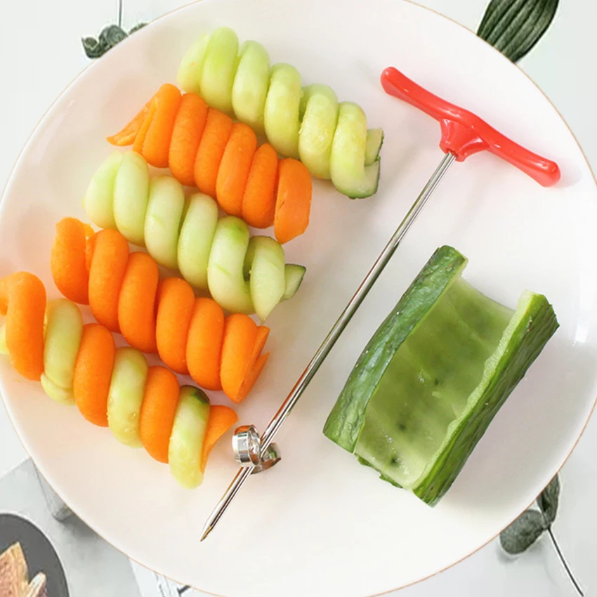 Creative Vegetables Spiral Knife Carving Tool Potato Carrot Cucumber Salad Chopper Manual Spiral Screw Slicer Cutter Spiralizer
Creative Vegetables Spiral Knife Carving Tool Potato Carrot Cucumber Salad Chopper Manual Spiral Screw Slicer Cutter Spiralizer