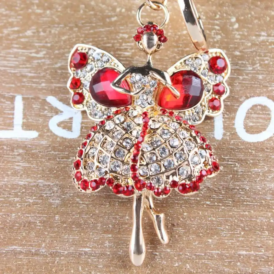 crystal rhinestone charm pendant purse bag car key ring chain