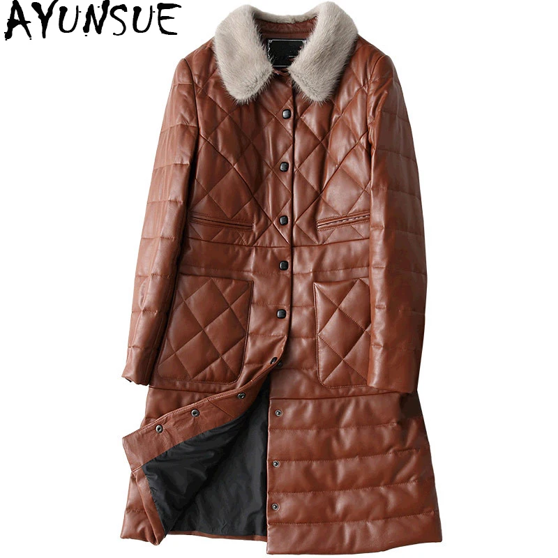 AYUNSUE 2019 Real Sheepskin Coat For Women Genuine Leather Jacket Long Winter Women's Down Jackets Mink Fur Collar 27290 WYQ1195
AYUNSUE 2019 Real Sheepskin Coat For Women Genuine Leather Jacket Long Winter Women's Down Jackets Mink Fur Collar 27290 WYQ1195