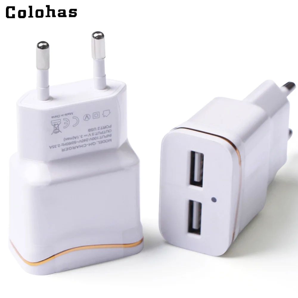 Colohas 3.0A Dual Ports EU Plug Travel Home Charger for Samsung Galaxy S8 S6 S7 Edge Plus S5 S4 Note 4 5 iPhone 8 7 6 AC Charger
Colohas 3.0A Dual Ports EU Plug Travel Home Charger for Samsung Galaxy S8 S6 S7 Edge Plus S5 S4 Note 4 5 iPhone 8 7 6 AC Charger