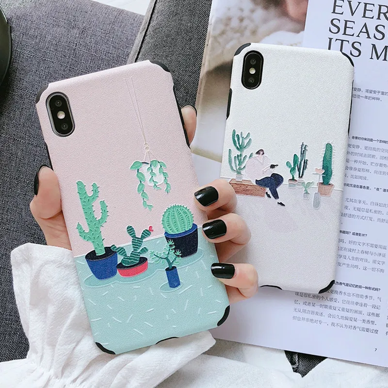 Simple embossed cactus soft Phone Case For iPhoneX XR XS fashion splicing illustration color Phone Case For iPhone7 8 6 Cover
Simple embossed cactus soft Phone Case For iPhoneX XR XS fashion splicing illustration color Phone Case For iPhone7 8 6 Cover