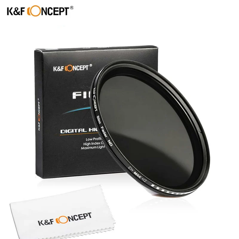 

K&F CONCEPT 52MM 55MM 58MM 62MM 67MM 72MM 77MM Slim Fader Variable ND Lens Filter Adjustable ND2 to ND400 Neutral Density