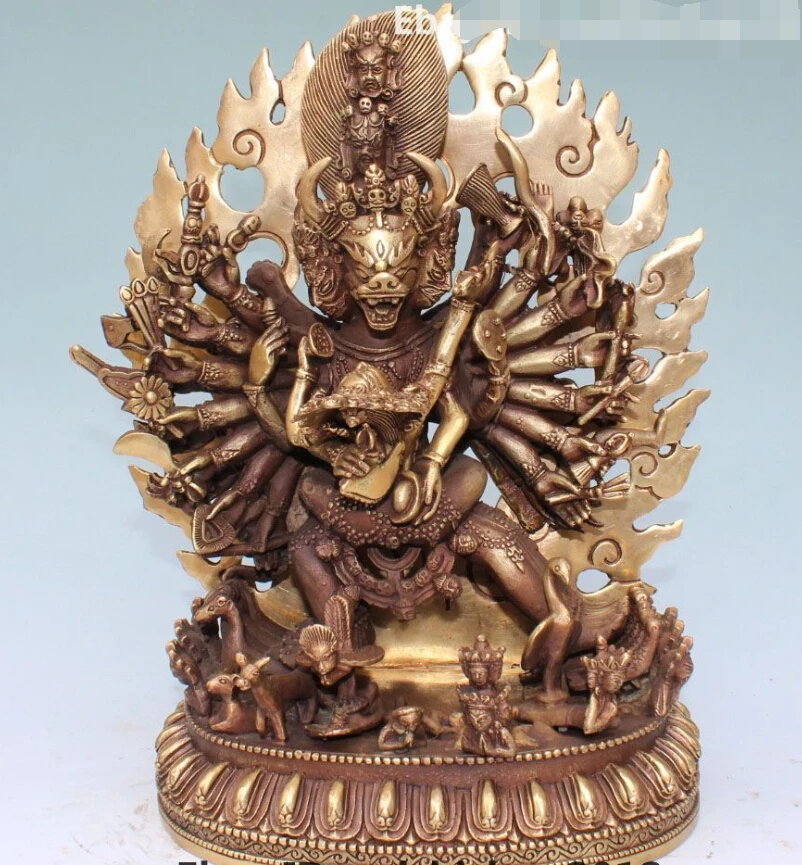 12" Tibet Buddhism Temple Bronze Buddha Yamantaka Yama Dharmaraja Yab-Yum Statue
12" Tibet Buddhism Temple Bronze Buddha Yamantaka Yama Dharmaraja Yab-Yum Statue