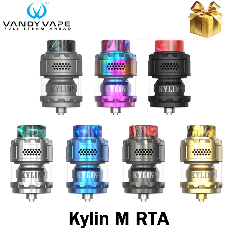 

Original Vandy Vape Kylin M RTA Tank 3ml/4.5ml with Top Honeycomb Airflow and Large Build Deck E Cigarette Atomizer Vaporizer