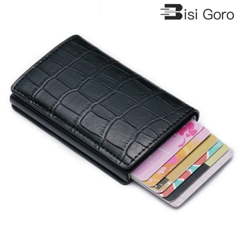 BISI GORO Vintage Crocodile Pattern PU Leather Mini RFID Wallets for Men Women Aluminum Single Box ID Bank Credit Card Holders
BISI GORO Vintage Crocodile Pattern PU Leather Mini RFID Wallets for Men Women Aluminum Single Box ID Bank Credit Card Holders