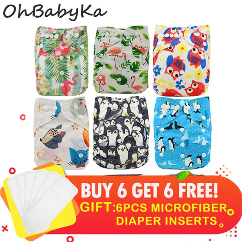 Ohbabyka 12pcs set Baby Pocket Diaper Reusable Cloth Diaper Size Adjustable Infant Training Pant 6pcs +6pcs Baby Nappies 3Layers
Ohbabyka 12pcs set Baby Pocket Diaper Reusable Cloth Diaper Size Adjustable Infant Training Pant 6pcs +6pcs Baby Nappies 3Layers