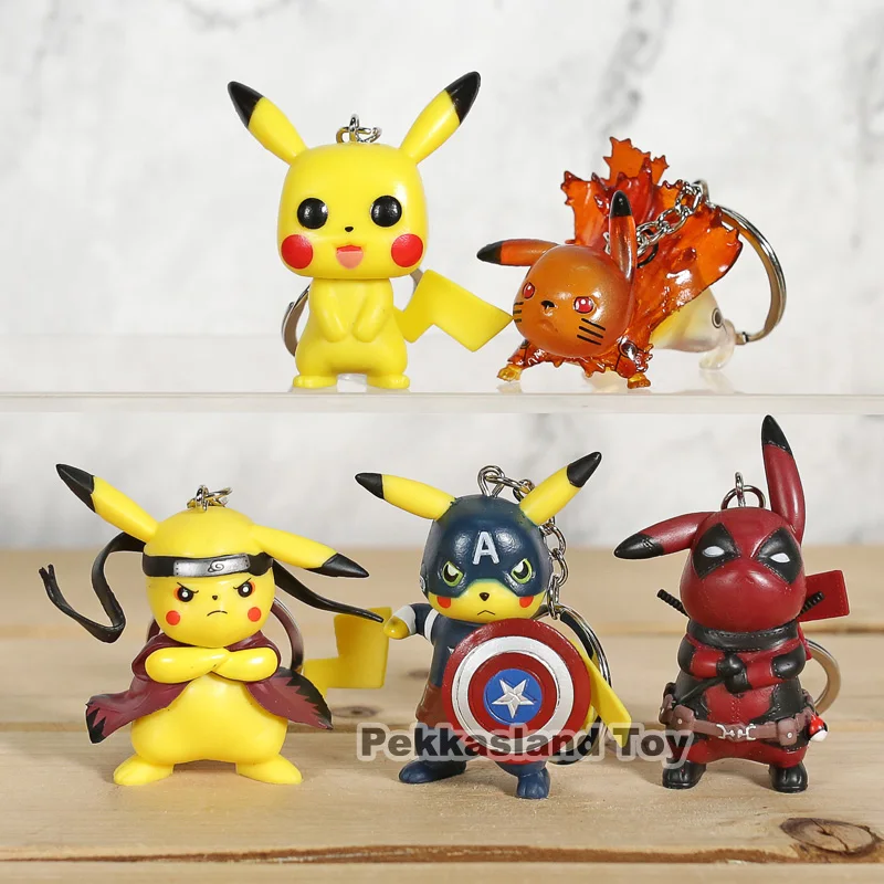 Pikachu Cosplay Captain America Uzumaki Naruto Ootutuki Hagoromo Deadpool Keychain Pendant Figure Toy
Pikachu Cosplay Captain America Uzumaki Naruto Ootutuki Hagoromo Deadpool Keychain Pendant Figure Toy