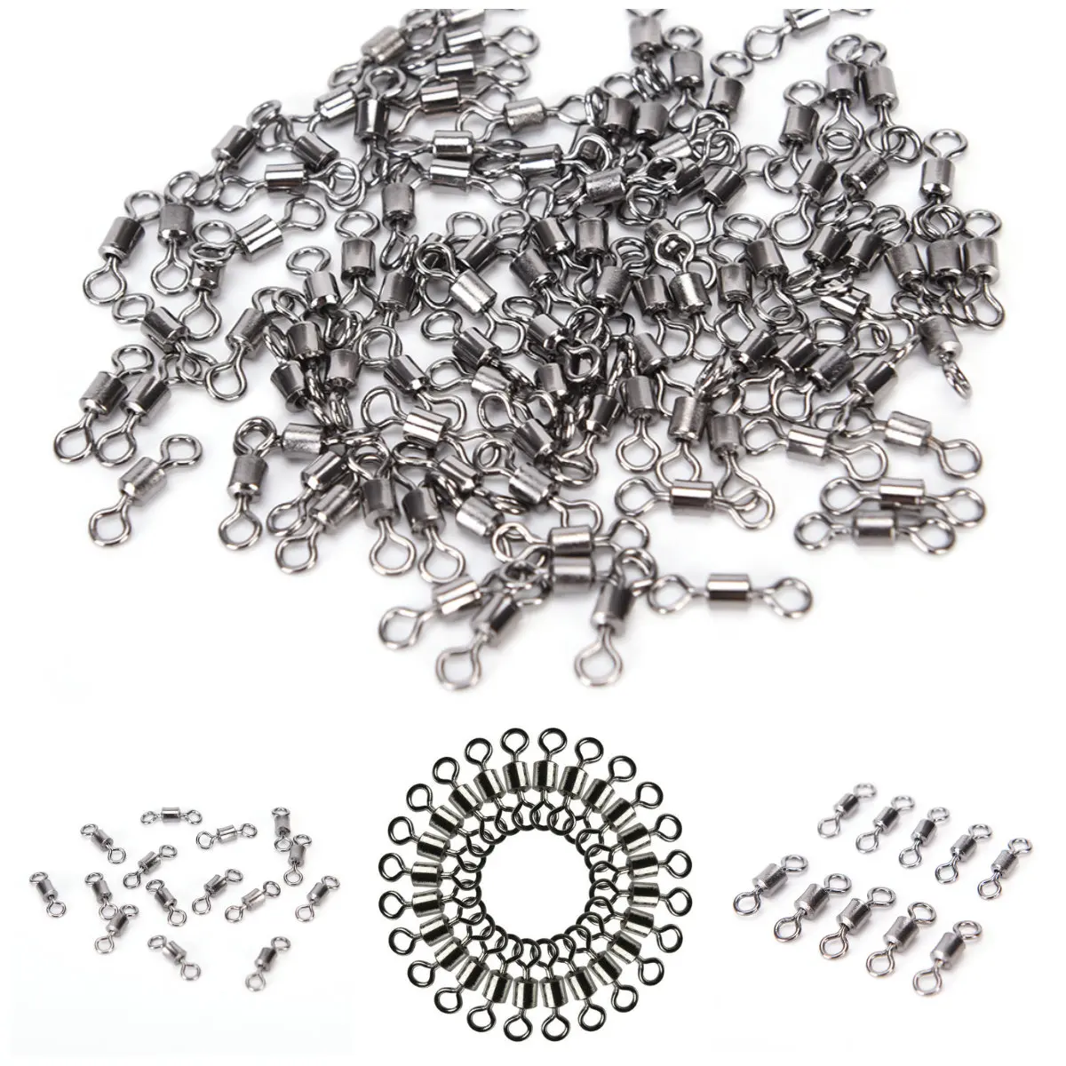 100Pcs 4#/6#/8#/12# Solid Rings Sea Fishing Accessories Fishing Swivels Rolling Swivel Connector with Ball Bearing
100Pcs 4#/6#/8#/12# Solid Rings Sea Fishing Accessories Fishing Swivels Rolling Swivel Connector with Ball Bearing