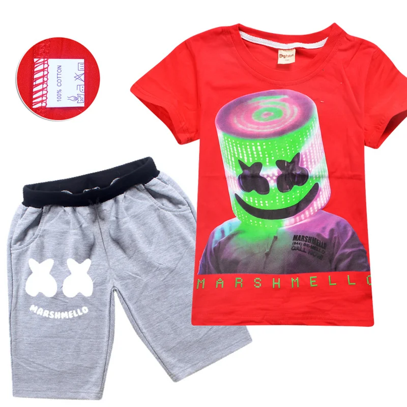 2019 marshmello dj mask Kid sets face Smile Cartoon T-Shirts Boy and Girl Hip Hop Top Tee Top Baby TShirt+shorts 2pcs 100%cotton
2019 marshmello dj mask Kid sets face Smile Cartoon T-Shirts Boy and Girl Hip Hop Top Tee Top Baby TShirt+shorts 2pcs 100%cotton