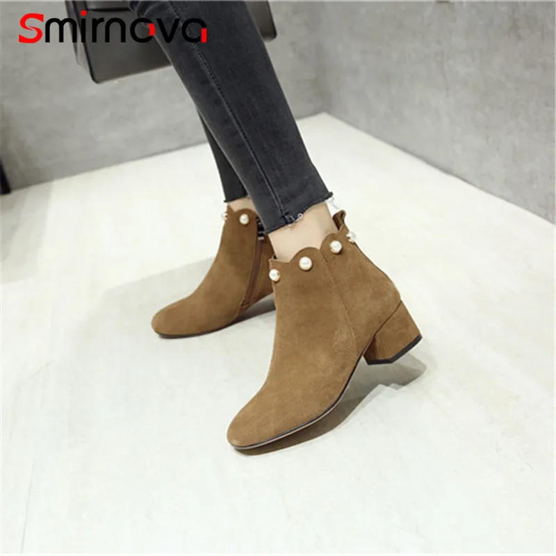 Smirnova HOT SALE 2018 large size fashion boots woman square toe ankle boots autumn winter med heels cow suede leather boots
Smirnova HOT SALE 2018 large size fashion boots woman square toe ankle boots autumn winter med heels cow suede leather boots
