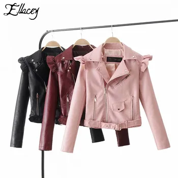 Ellacey Spring Autumn Coats Women Fashion Motorcycle Jacket Black Outerwear Faux Leather PU Jacket Zipper Ruched Coat
Ellacey Spring Autumn Coats Women Fashion Motorcycle Jacket Black Outerwear Faux Leather PU Jacket Zipper Ruched Coat