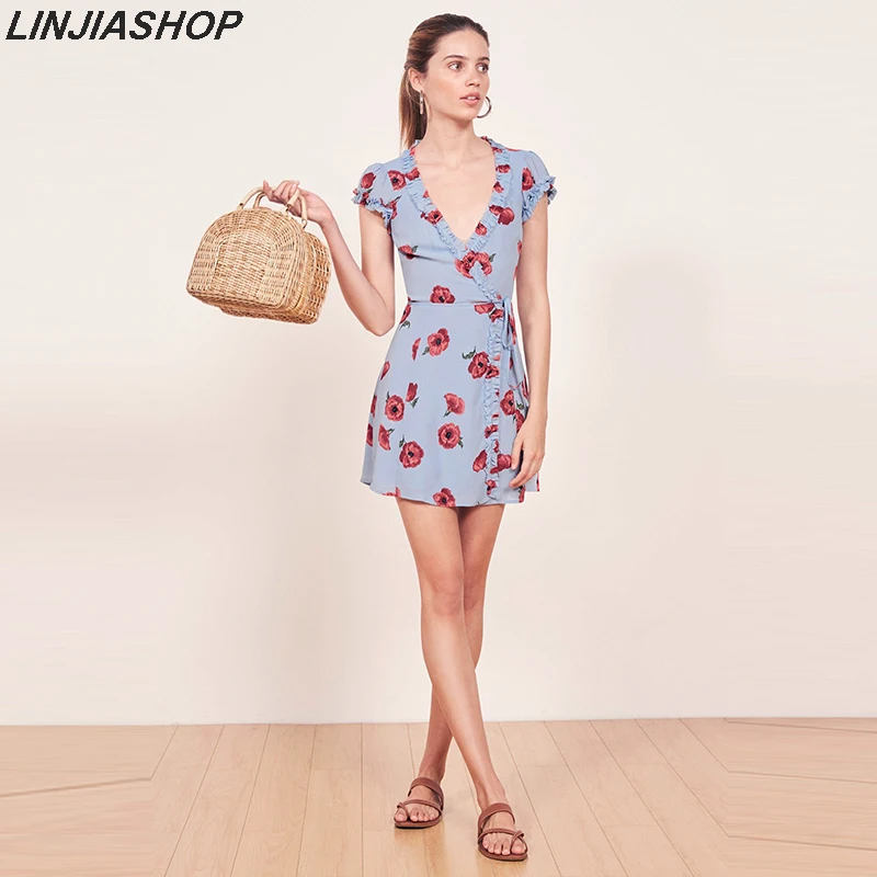 Vintage french ruffles summer dress women print sashes slim v neck holiday short ins bloggers recommend mini dress sale festa
Vintage french ruffles summer dress women print sashes slim v neck holiday short ins bloggers recommend mini dress sale festa