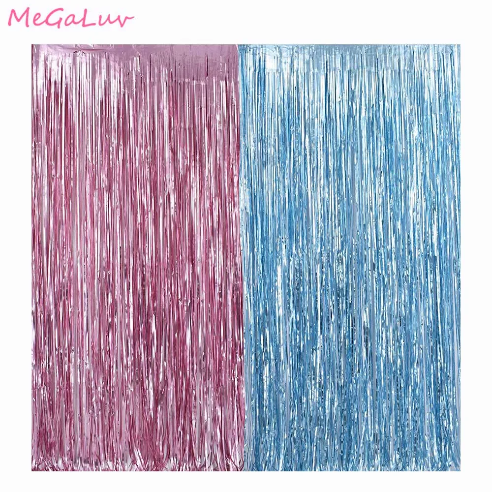 2pcs 1X3M Pink Blue Metallic Tinsel Gender Reveal Decorations Foil Fringe Curtains Photo Booth Props Baby Shower Party Supplies
2pcs 1X3M Pink Blue Metallic Tinsel Gender Reveal Decorations Foil Fringe Curtains Photo Booth Props Baby Shower Party Supplies