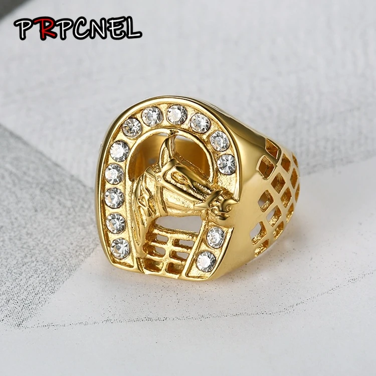 hip hop 316L stainless steel gold color horse head ring with zircon male ring fashion jewelry High-quality Promotion men ring
hip hop 316L stainless steel gold color horse head ring with zircon male ring fashion jewelry High-quality Promotion men ring