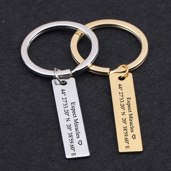 Keychain Engraved Expect Miracles Personalized Customed Position Coordinate Gift For Distance Lovers Key Tag Key Ring Holder
Keychain Engraved Expect Miracles Personalized Customed Position Coordinate Gift For Distance Lovers Key Tag Key Ring Holder
