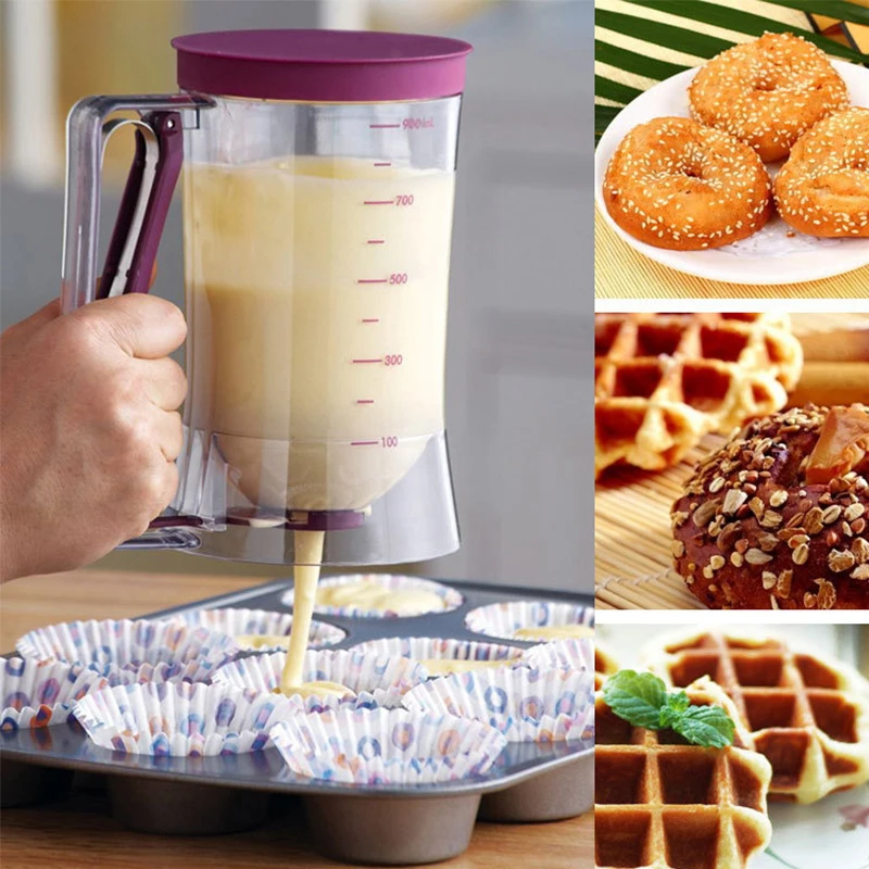 900 ml Muffins Dispenser DIY Cupcake Pancake Cream Mix Dispenser Funnel Measuring cup Bakeware Kitchen Mould Accessory Tool
900 ml Muffins Dispenser DIY Cupcake Pancake Cream Mix Dispenser Funnel Measuring cup Bakeware Kitchen Mould Accessory Tool