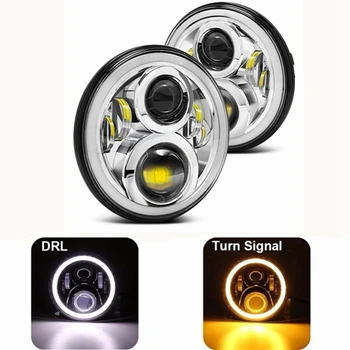 2pcs 7" LED Headlight with Halo Daytime Running Light For Jeep JK VAZ 2121 Lada Niva 4x4 7" LED Headlamps with Amber Turn Signal
2pcs 7" LED Headlight with Halo Daytime Running Light For Jeep JK VAZ 2121 Lada Niva 4x4 7" LED Headlamps with Amber Turn Signal