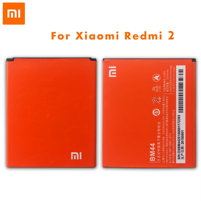 Xiao Mi Original BM44 Mobile Phone Battery For Xiaomi Redmi 2 2A 2200mAh High Capacity Replacement Batteries
Xiao Mi Original BM44 Mobile Phone Battery For Xiaomi Redmi 2 2A 2200mAh High Capacity Replacement Batteries
