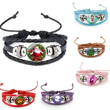 Christmas Gifts Santa Claus Multilayer Wrap Bracelet Glass Cabochon Jewelry Colorful Leather Bracelets For Kids Gifts 24pcs/lot
Christmas Gifts Santa Claus Multilayer Wrap Bracelet Glass Cabochon Jewelry Colorful Leather Bracelets For Kids Gifts 24pcs/lot